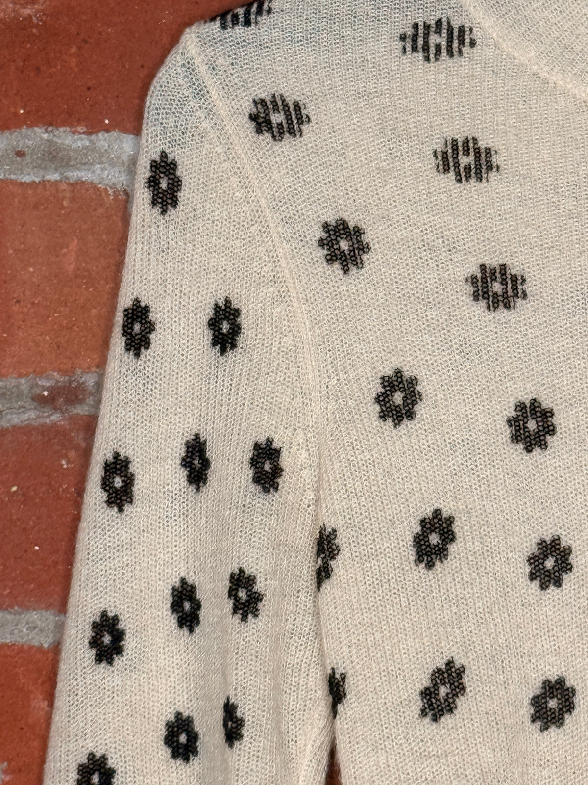 By Marlene Birger Fioria Floral Wool Mohair Turtleneck | SZ S