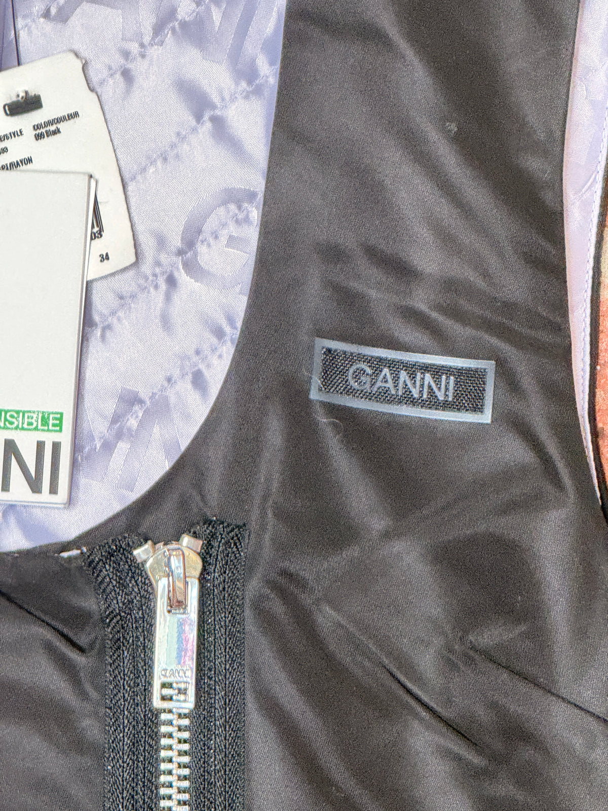 NWT GANNI Recycled Nylon Asymmetrical Dress | SZ 34