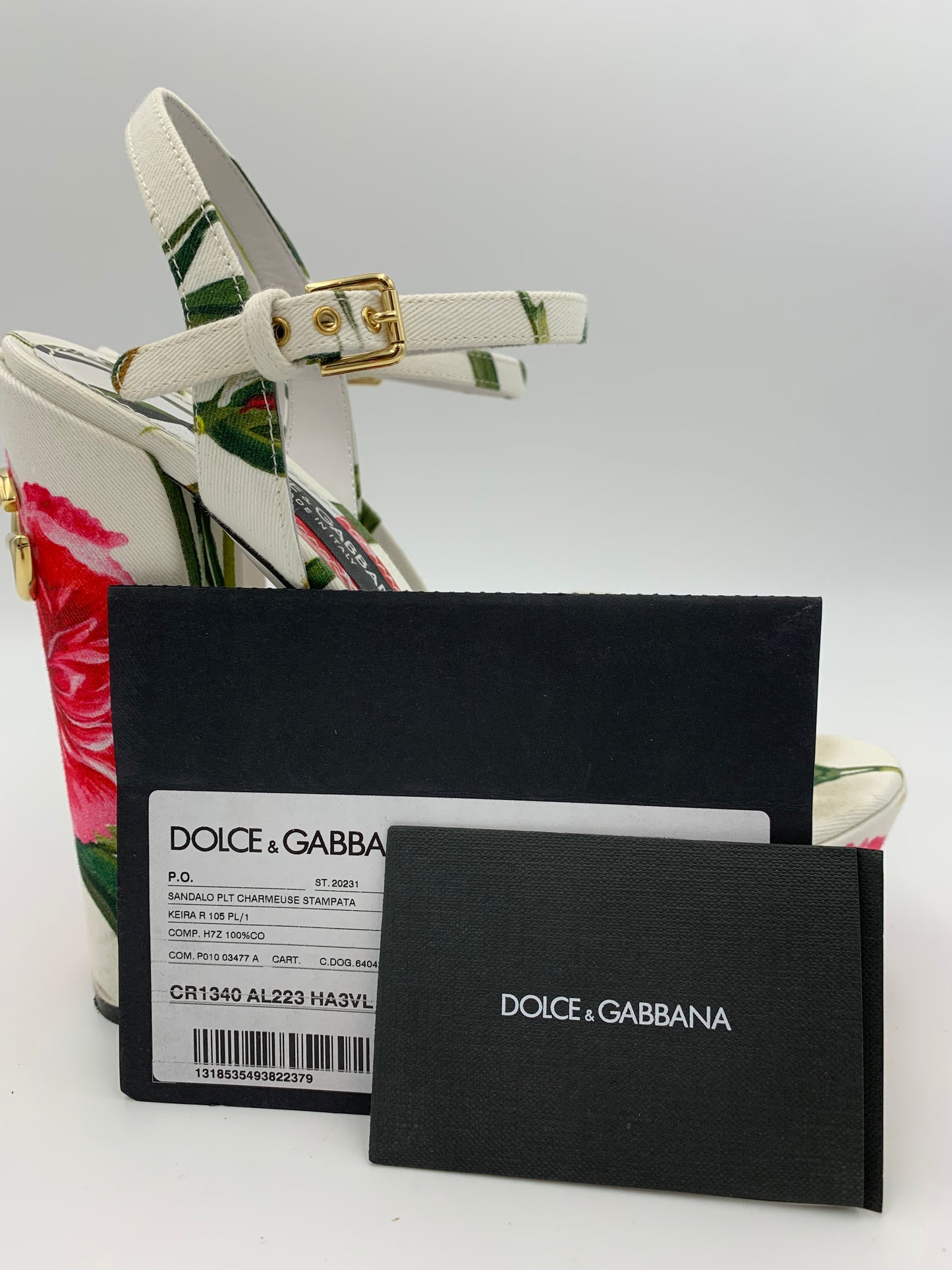 D&G Printed Fabric Platform Sandal | SZ 9.5