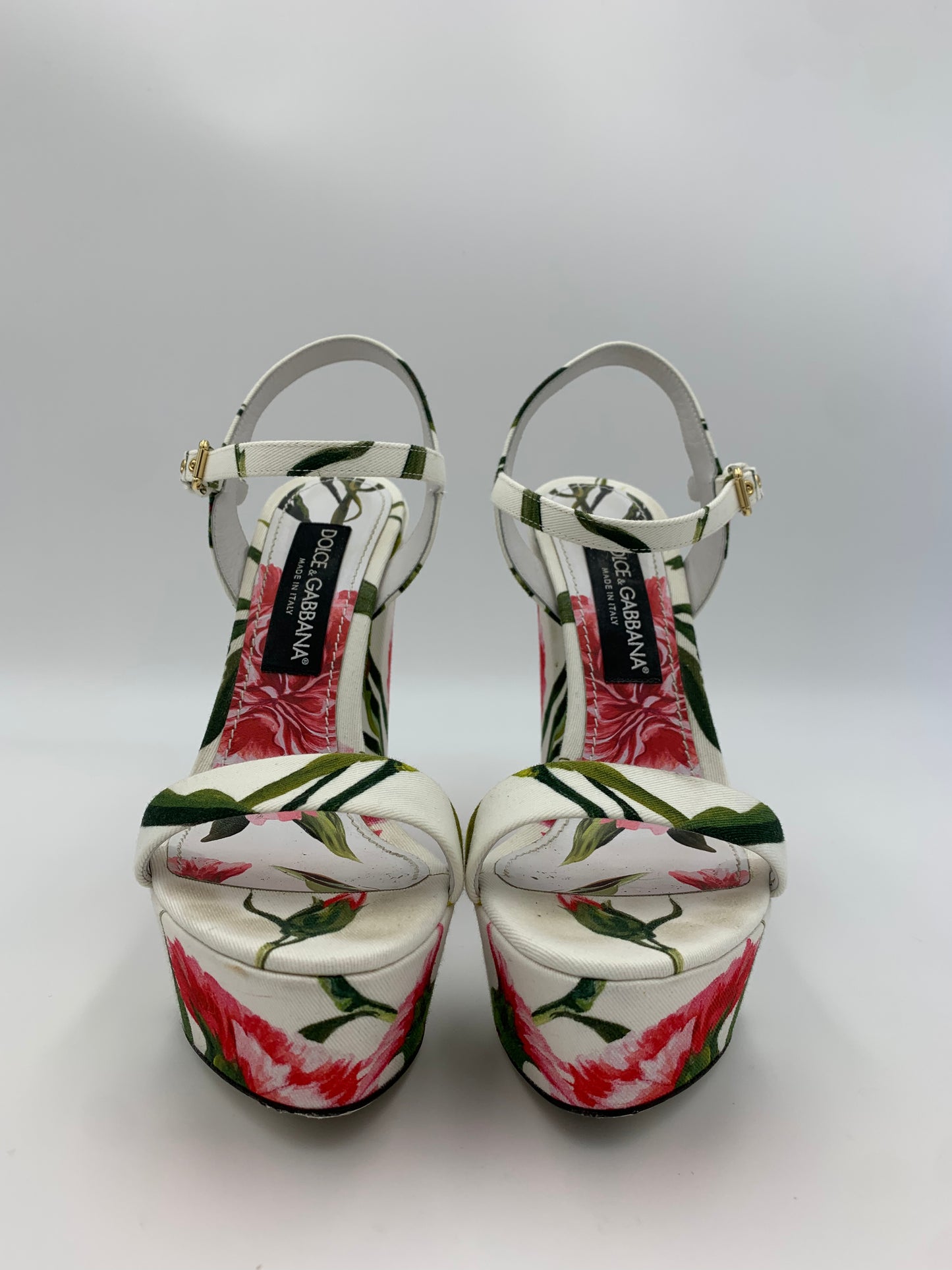 D&G Printed Fabric Platform Sandal | SZ 9.5