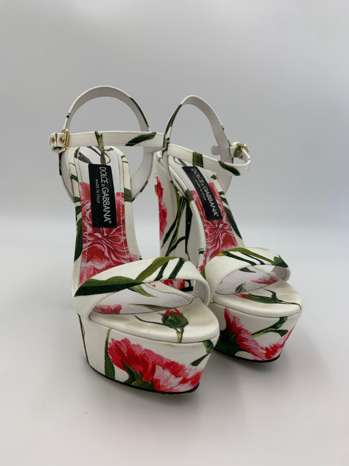 D&G Printed Fabric Platform Sandal | SZ 9.5