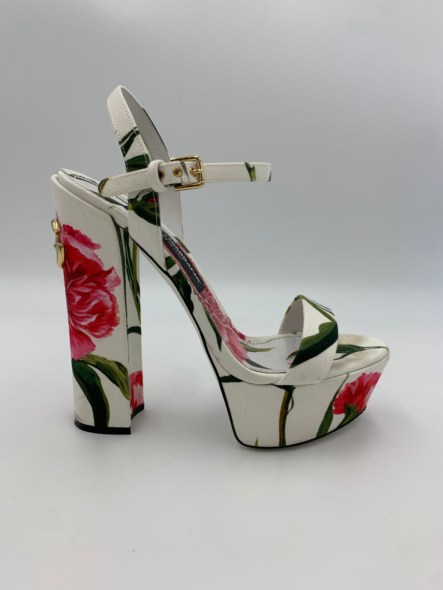 D&G Printed Fabric Platform Sandal | SZ 9.5