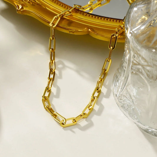 Hackney Nine JACINTA Contemporary Paper Clip Gold Chain Necklace