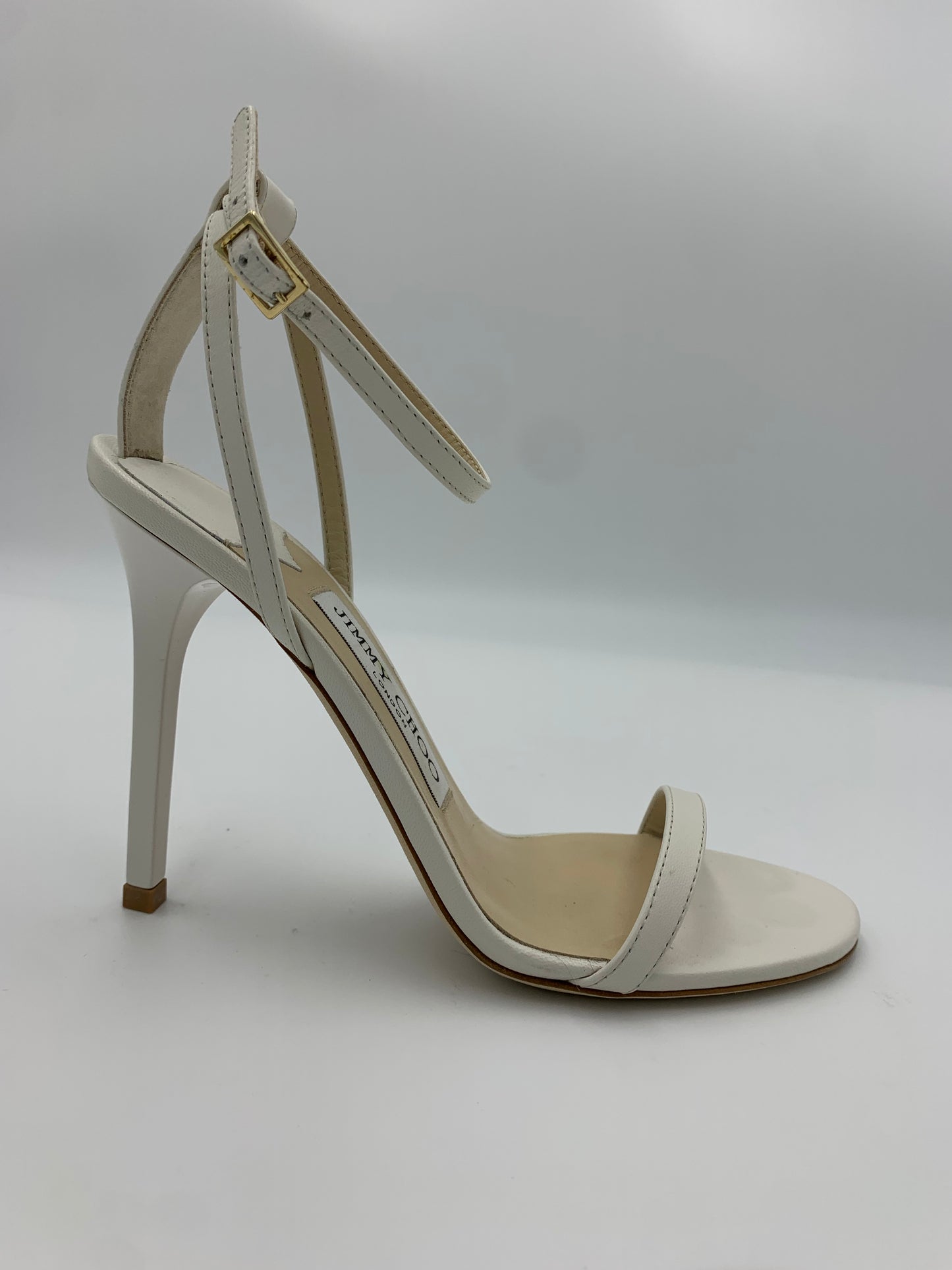 Jimmy Choo White Leather Minny Sandals | SZ 36