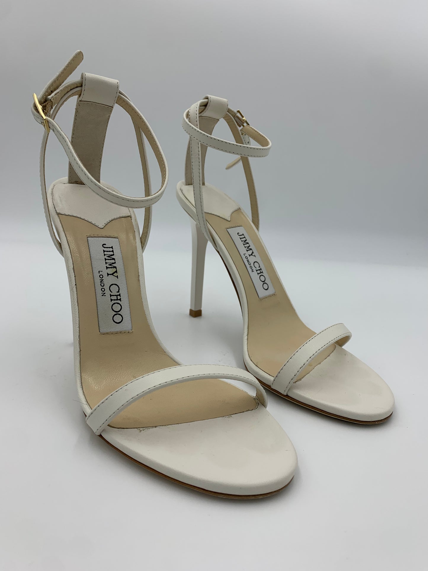 Jimmy Choo White Leather Minny Sandals | SZ 36
