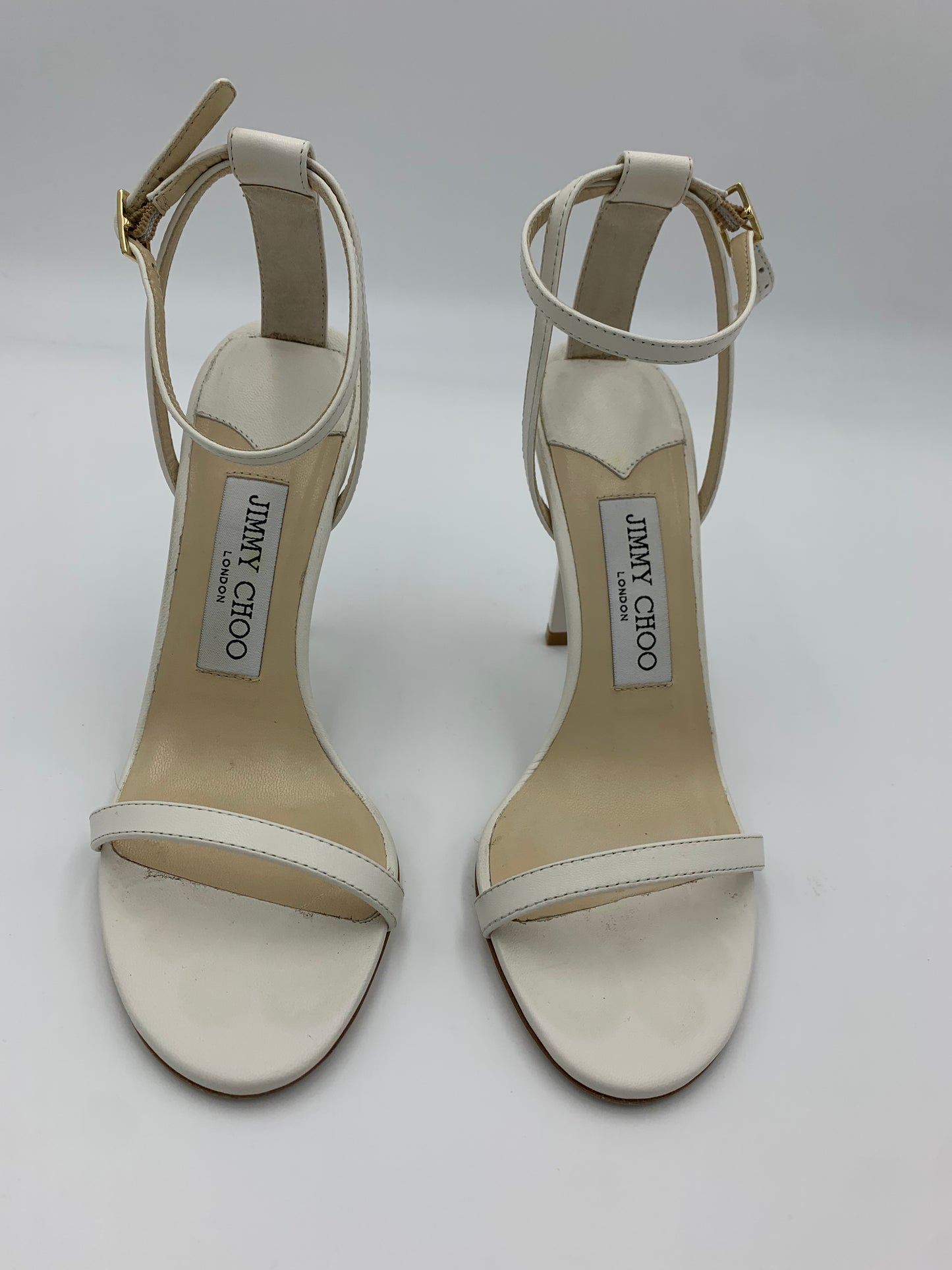Jimmy Choo White Leather Minny Sandals | SZ 36