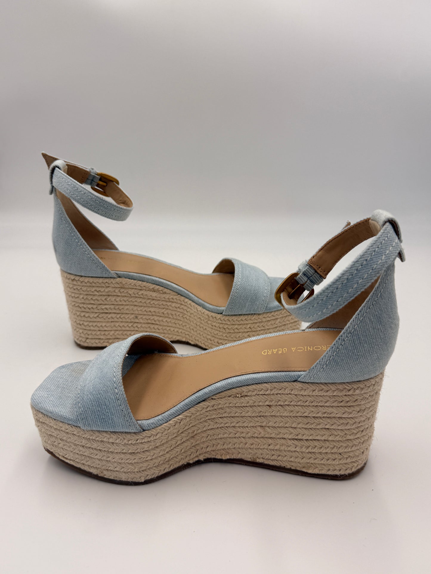 Veronica Beard Gianna Raffia Wedge Sandal | SZ 7