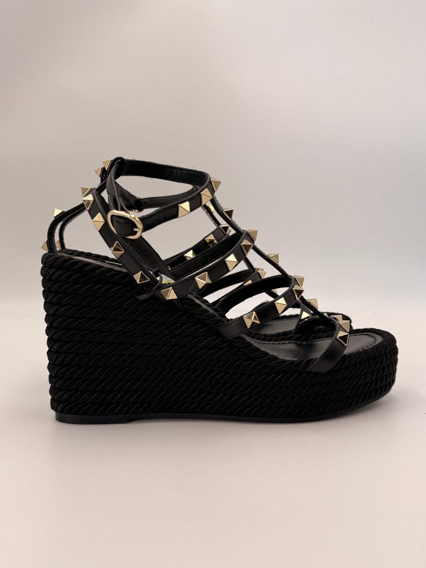 Valentino Rockstud Ankle Strap Wedge Sandal | SZ 37