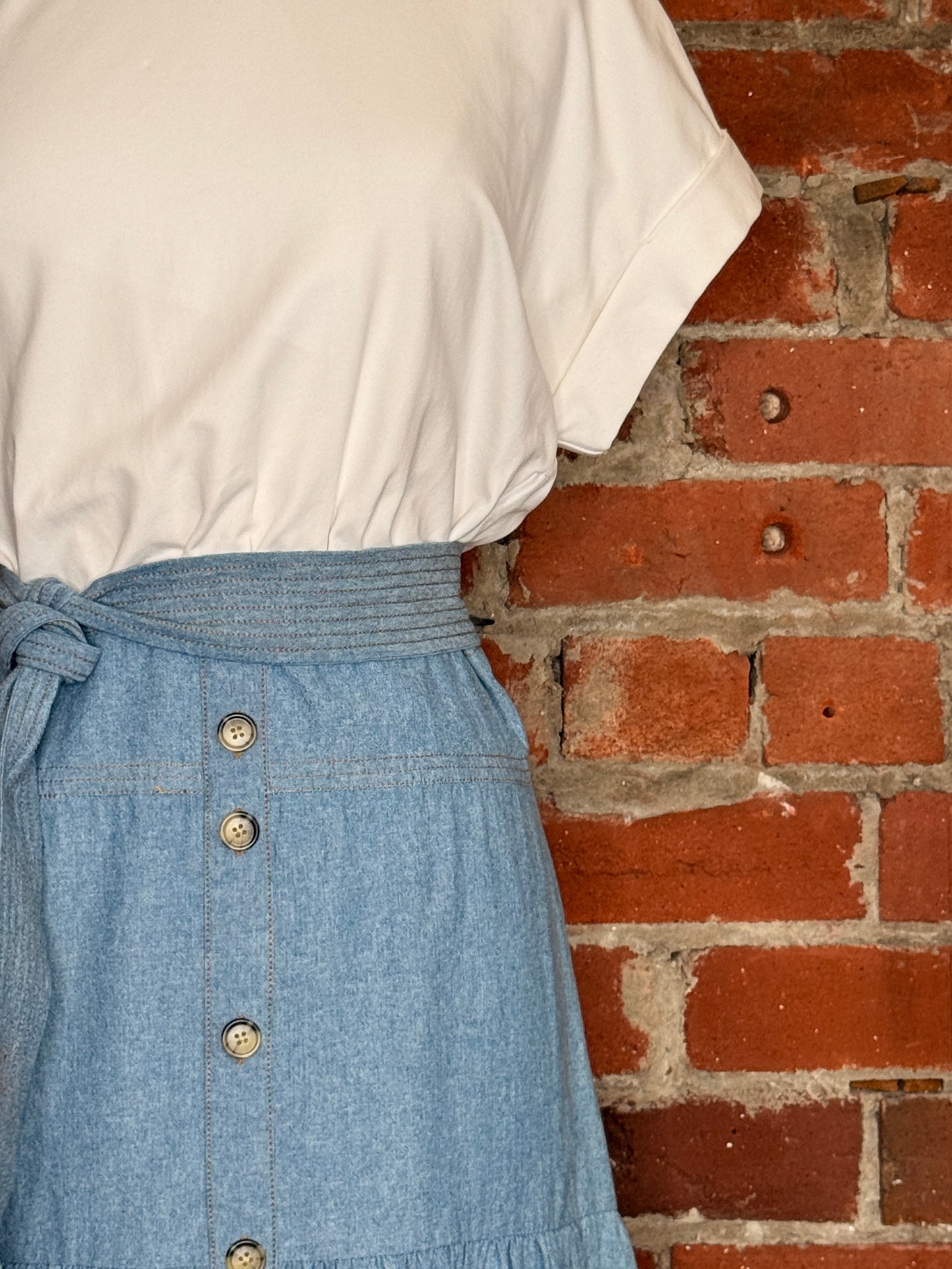 Veronica Beard Chambray Emmit T-Shirt Midi Dress | SZ M