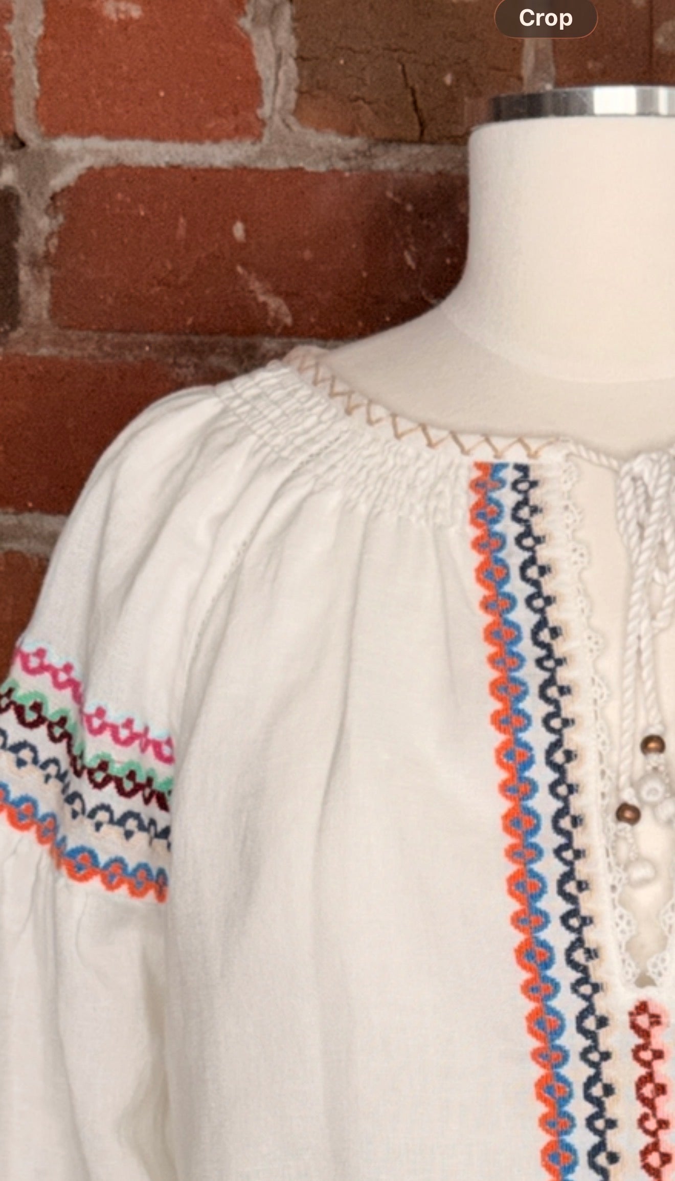 Boteh White Linen Long Sleeve | SZ 1