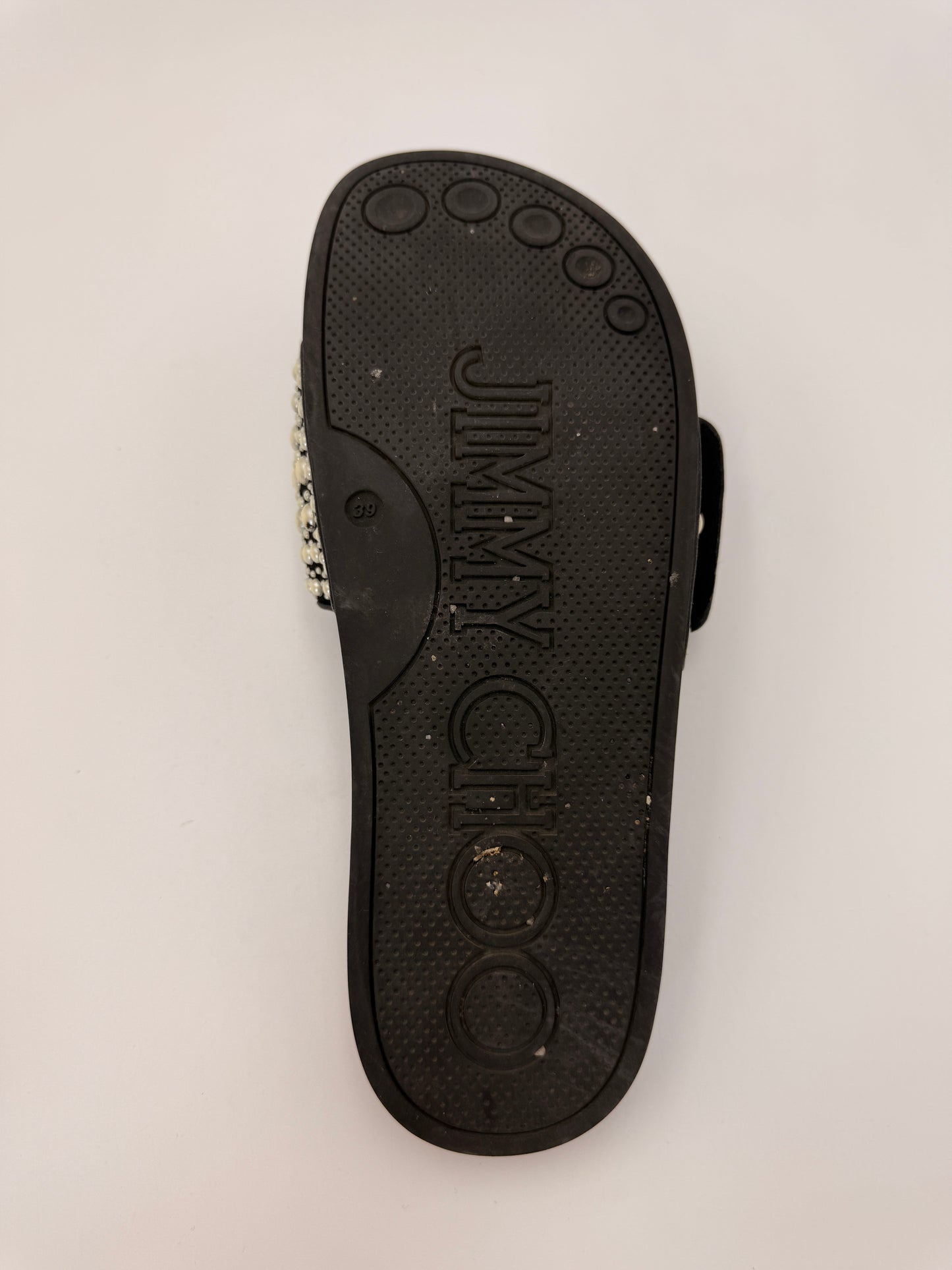 Jimmy Choo Fitz Leather Pearl Slides | SZ 39