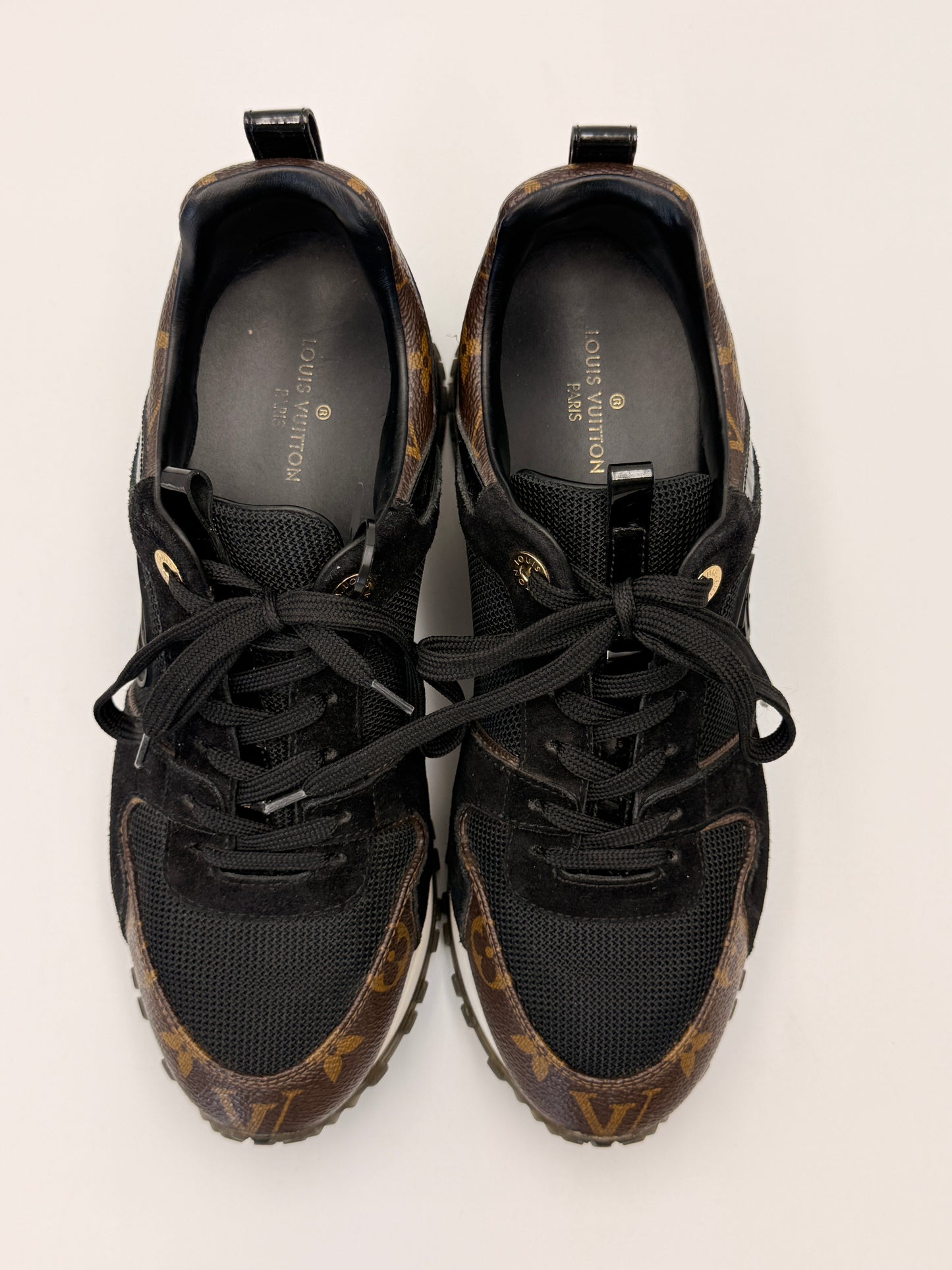 Louis Vuitton Suede Monogram Run Away Sneakers | SZ 38