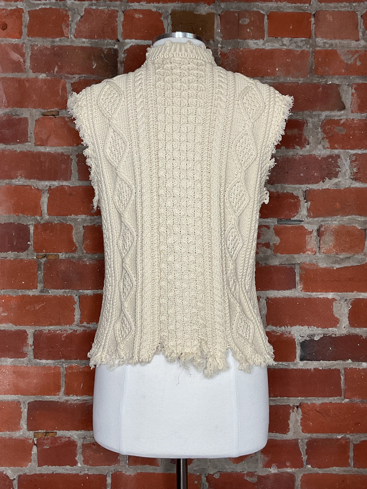 R13 Boyfriend Cable Sweater Vest | SZ XS
