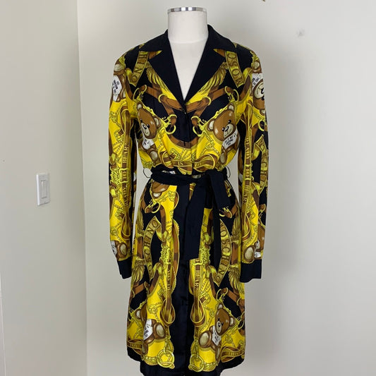 Moschino Teddy-Print Silk Dress | SZ 6