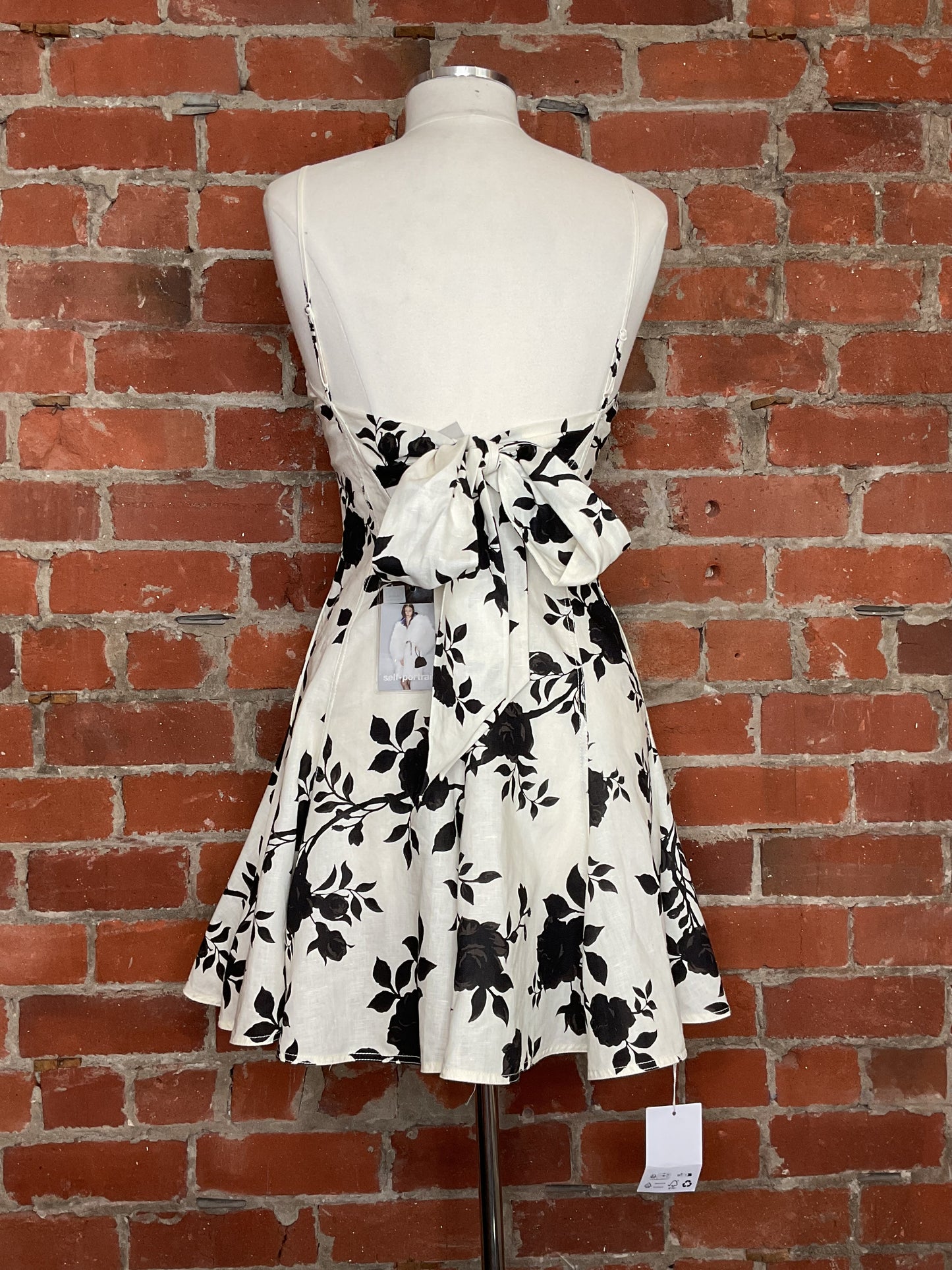 NWT Self Portrait Floral Print Linen Midi Dress | SZ 2