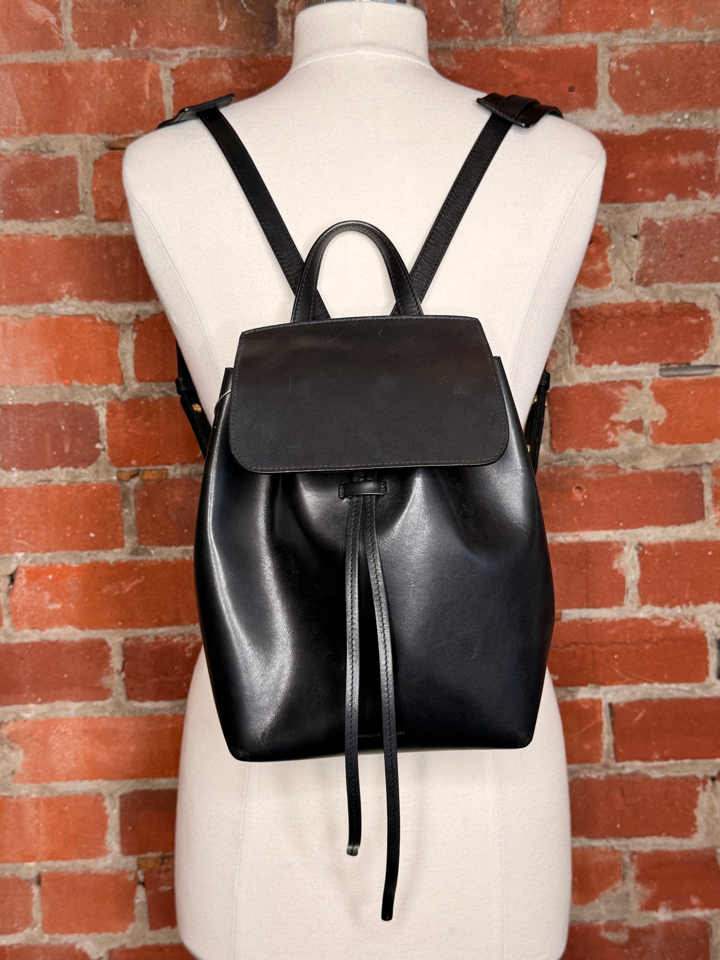 Mansur Gavriel Black Leather Backpack