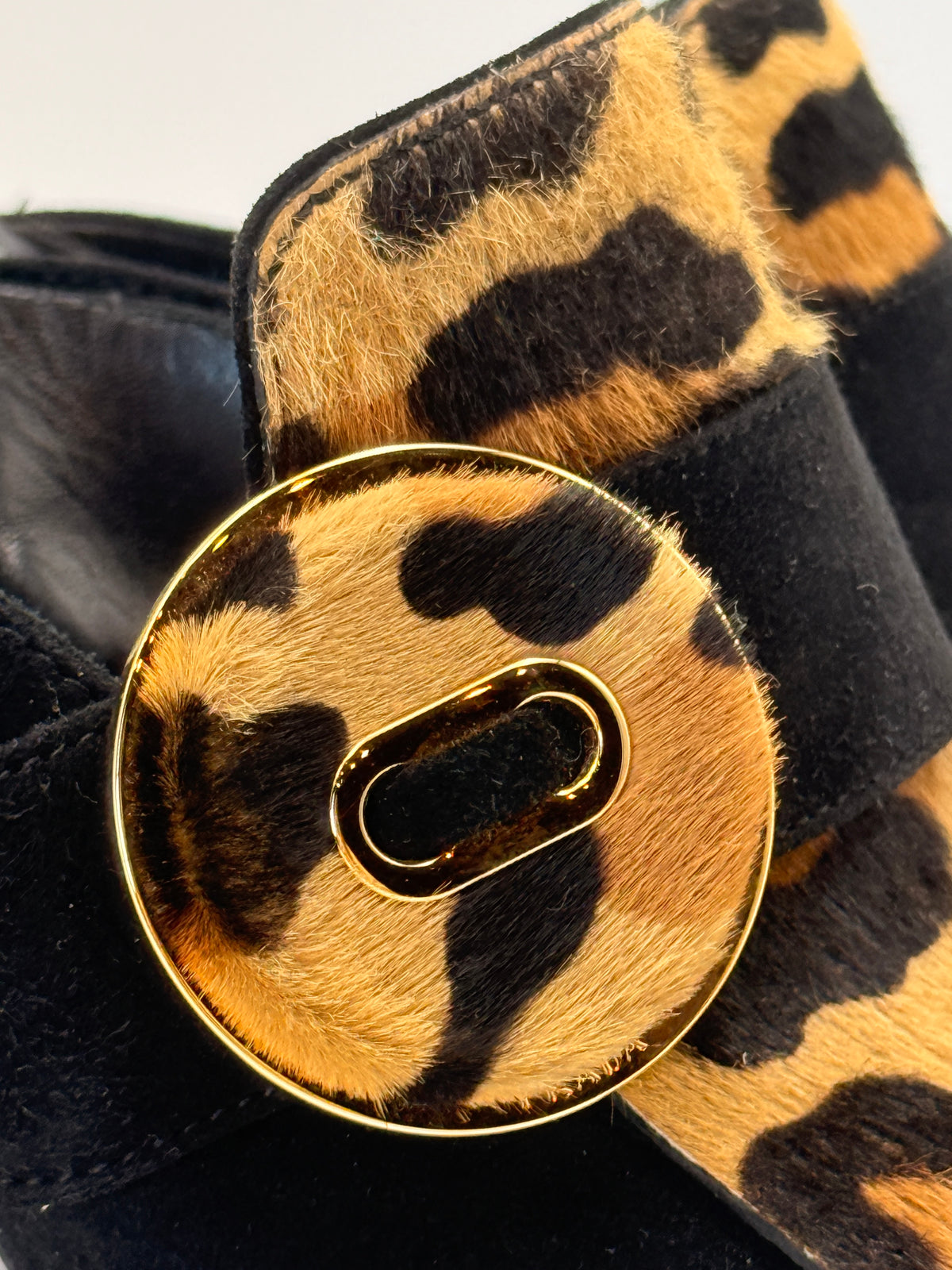 Prada Suede Leopard Fringe Mule | SZ 39