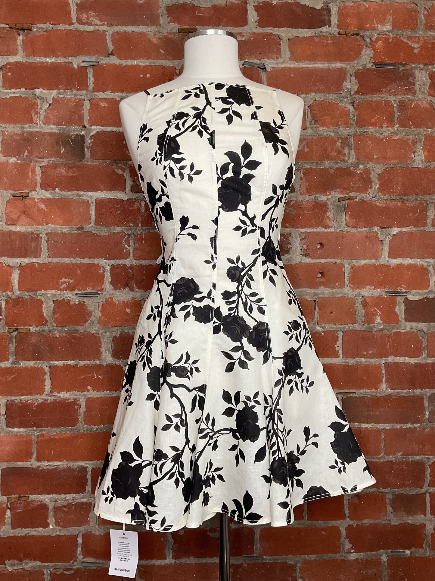 NWT Self Portrait Floral Print Linen Midi Dress | SZ 2