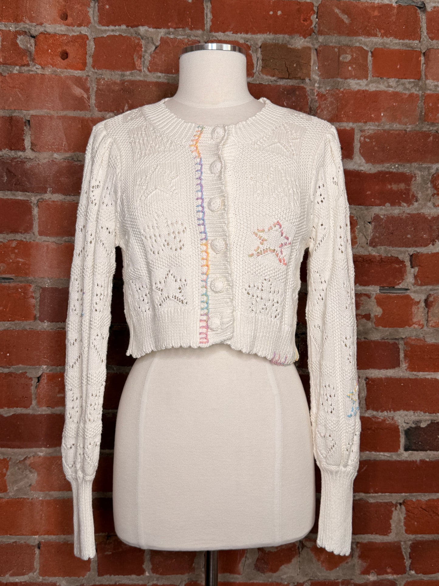 LoveShackFancy Lata Cropped Cardigan | SZ S