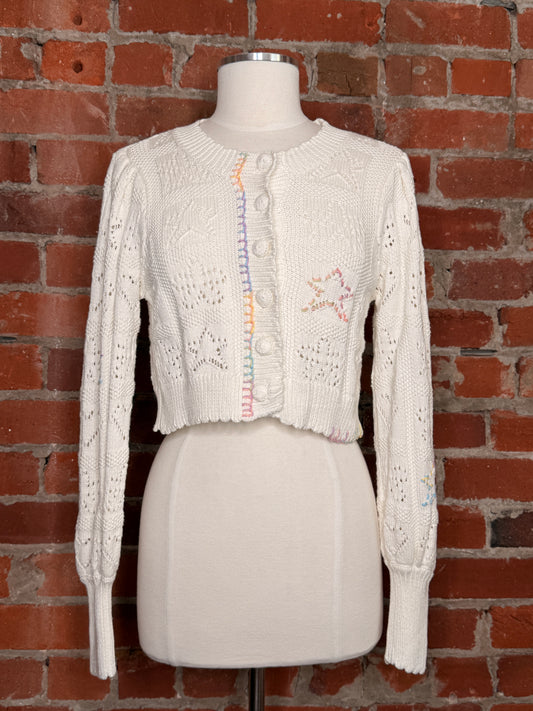 LoveShackFancy Lata Cropped Cardigan | SZ S