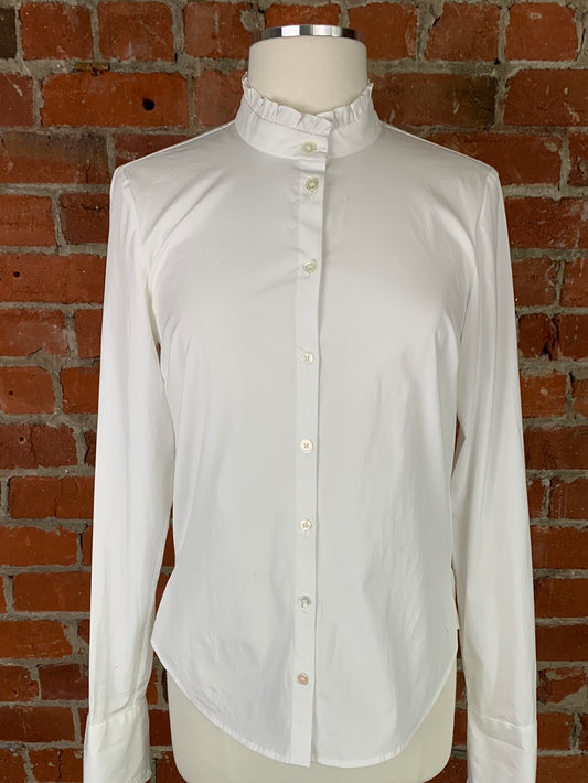 Veronica Beard Ruffle Trim Button Down | SZ 6