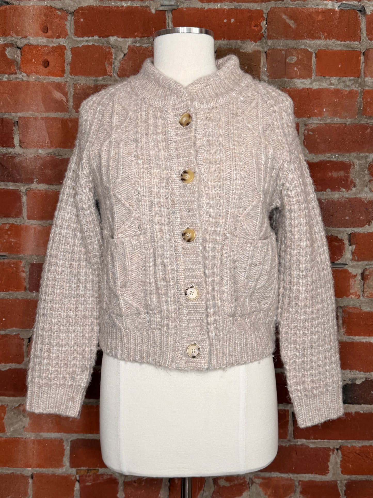 The Great Shrunken Cable Knit Cardigan | SZ 0
