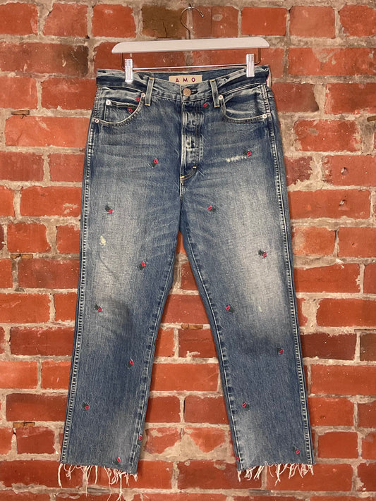 AMO Loverboy Rosebud Cropped Jeans | SZ 27