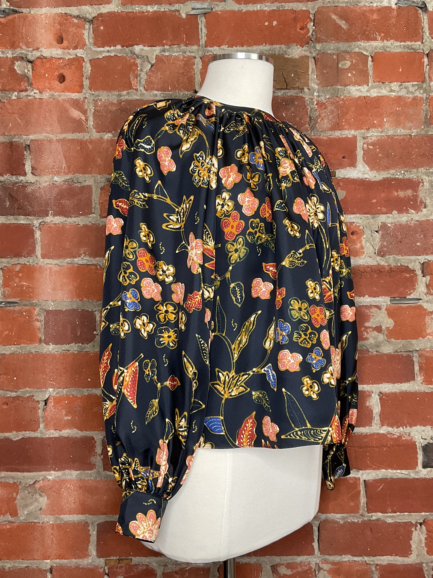 Ulla Johnson Navy & Silk Top | SZ 2