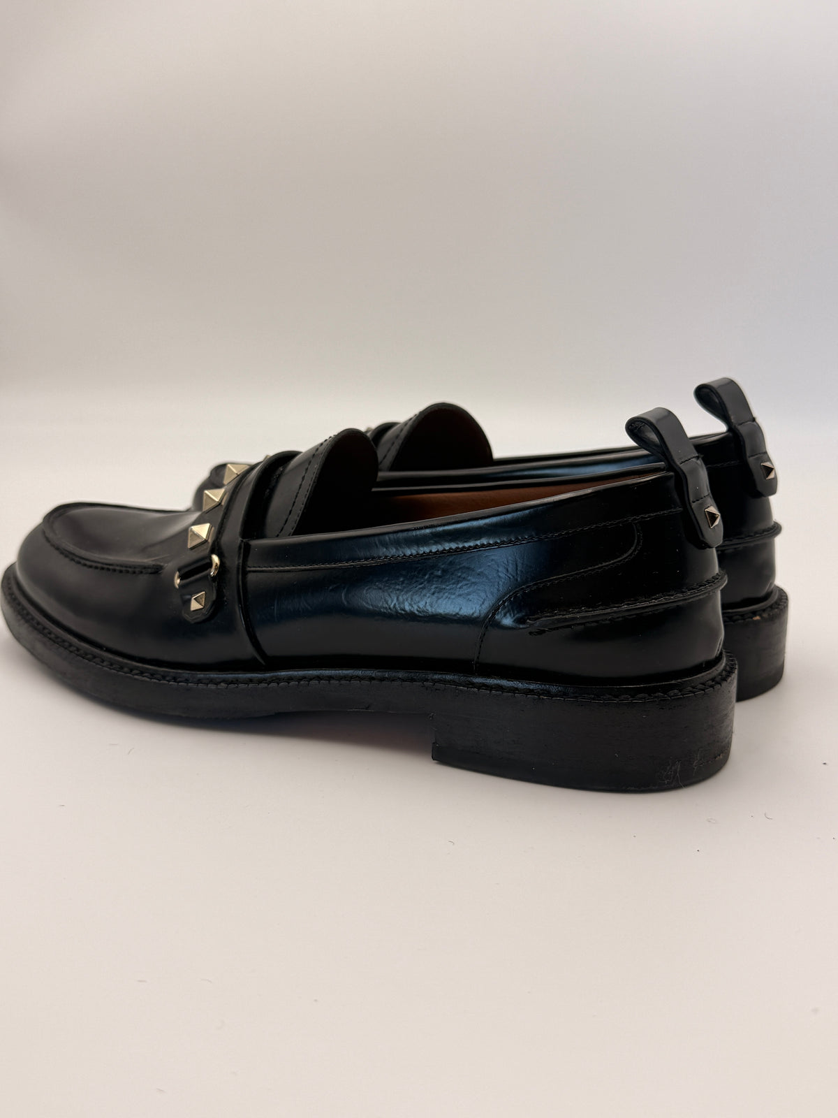 Valentino Black Rockstud Slip-on Loafers | SZ 40