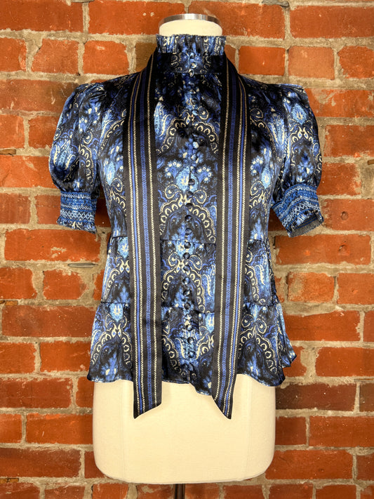 NWT Alice & Olivia Vickey Urban Medallion Blouse | SZ M