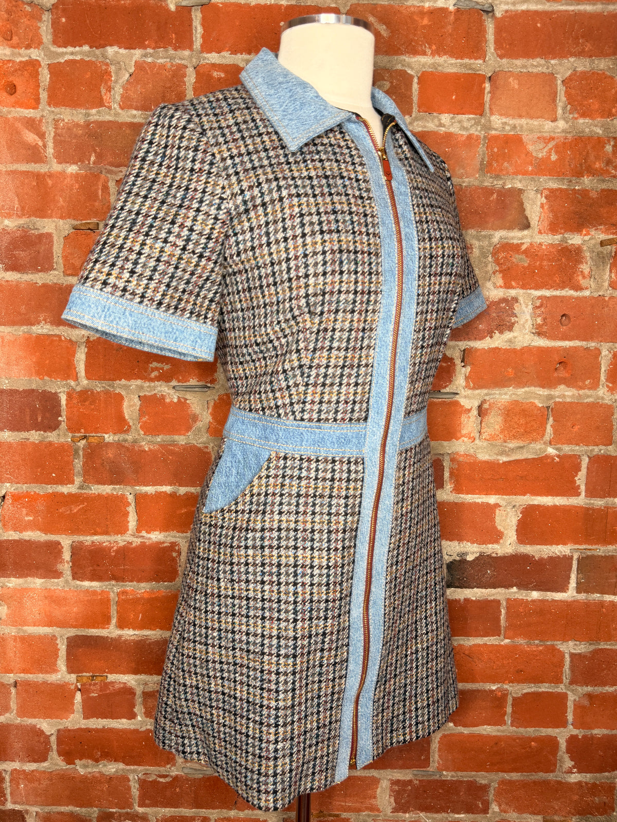 Sandro Check Mary Mini Dress | SZ 38