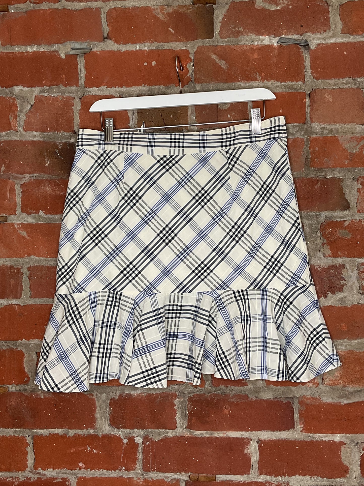 Veronica Beard Kaia Embroidered Check Mini Skirt | SZ 8