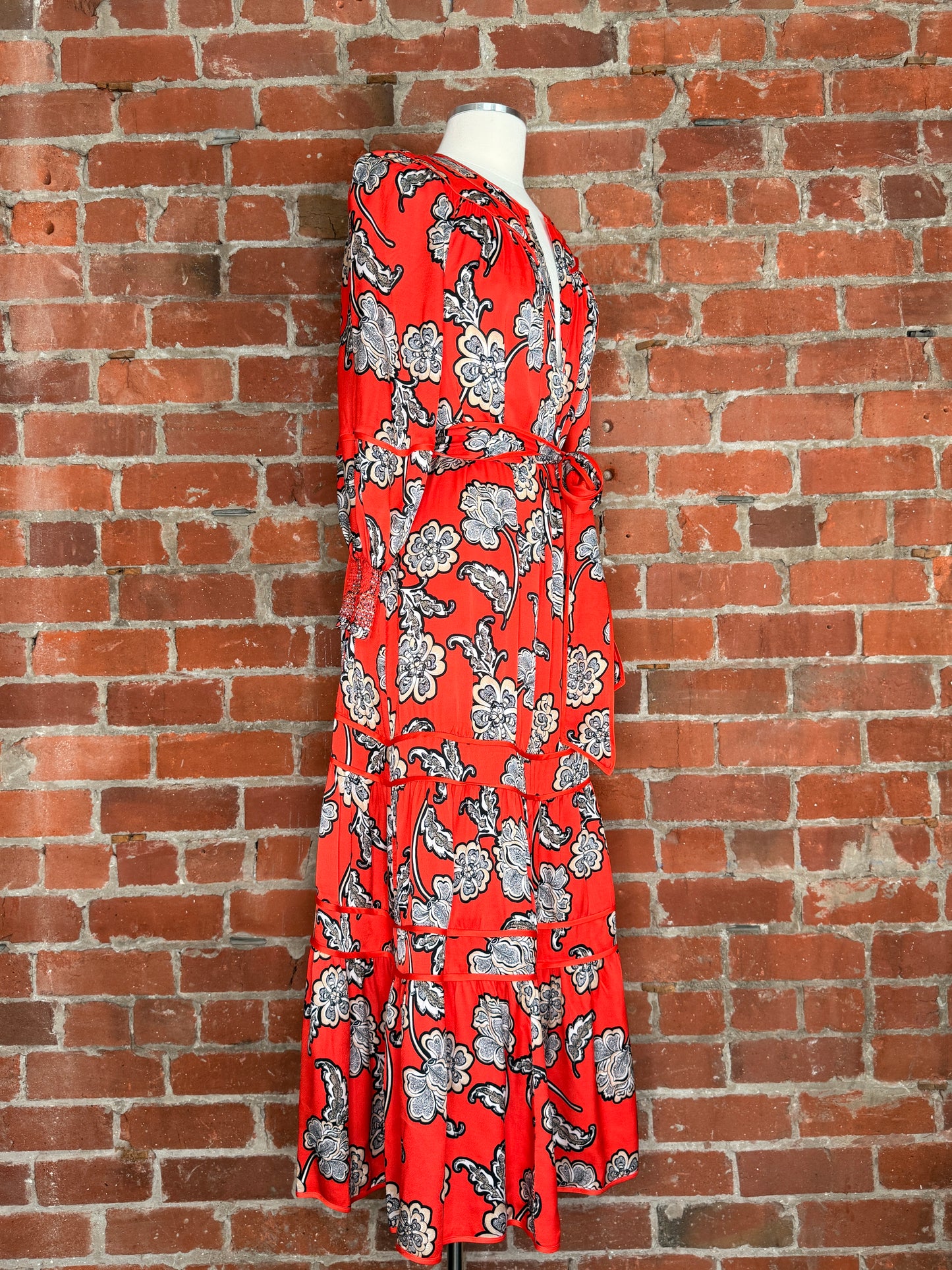 NWT Alice + Olivia By Stacey Bendet Lyla Floral Midi Dress | SZ S