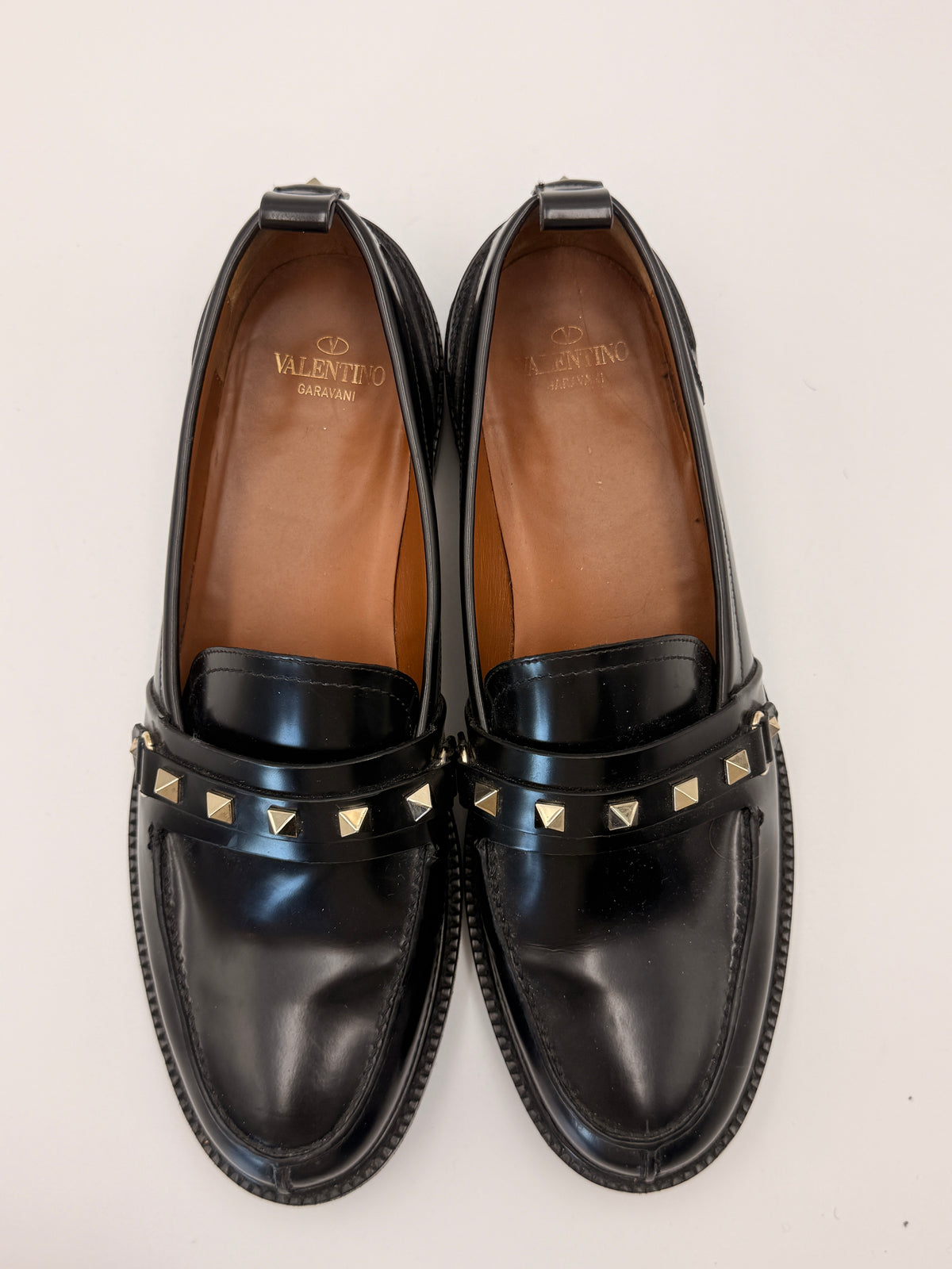 Valentino Black Rockstud Slip-on Loafers | SZ 40
