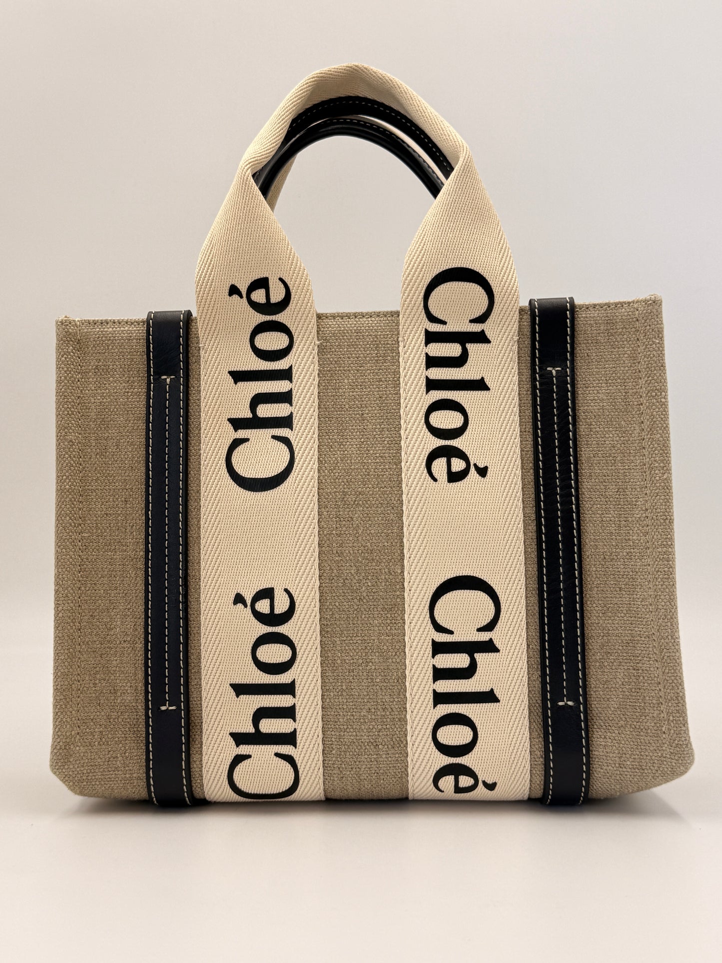 Chloé Small Woody Linen Tote