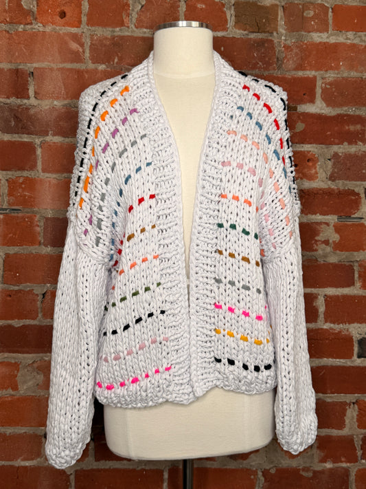 GOGO Sweaters Oversized Purple Knit Cardigan | One Size