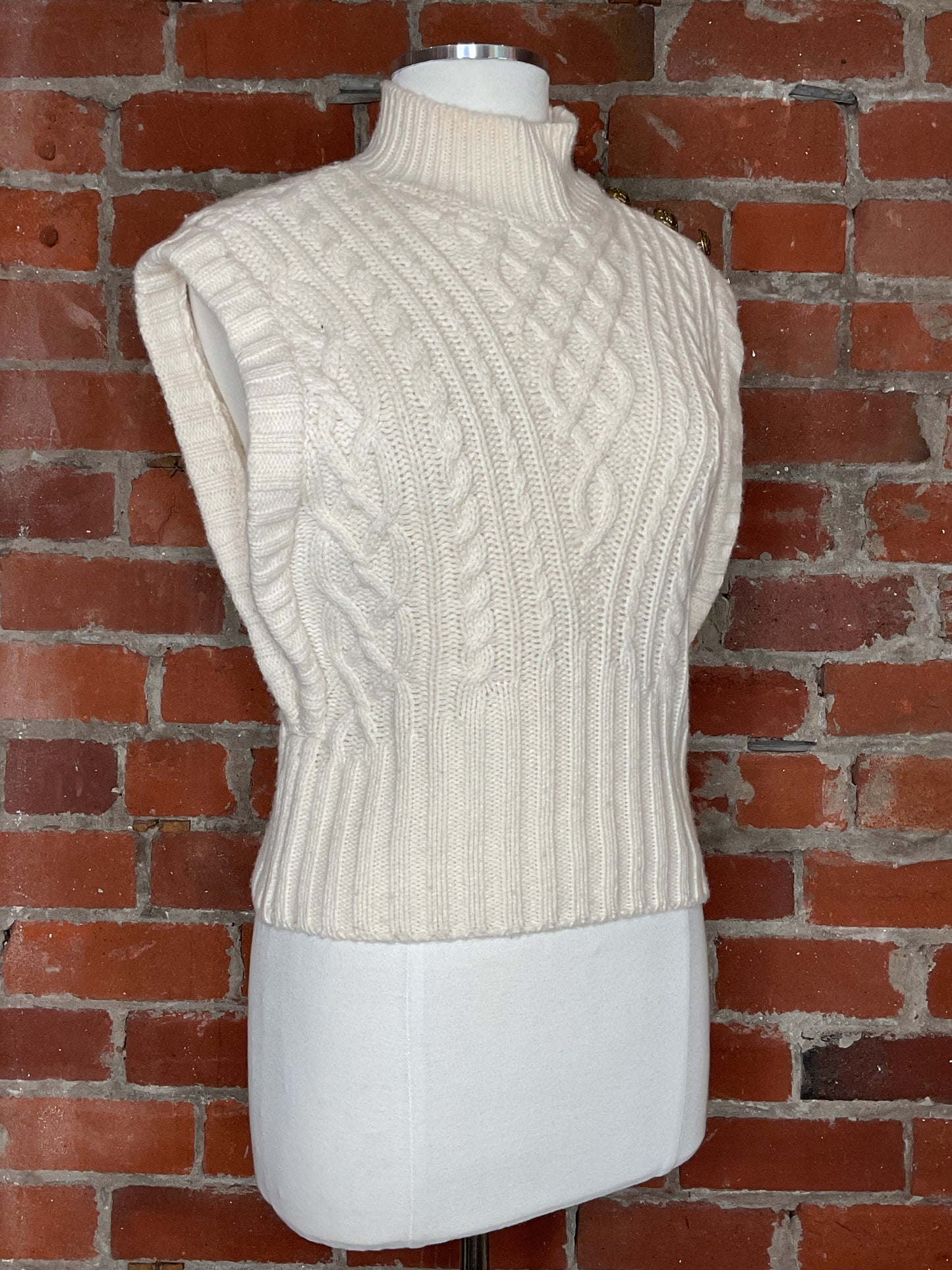 Veronica Beard Holton Cable-Knit Sweater Vest | SZ S