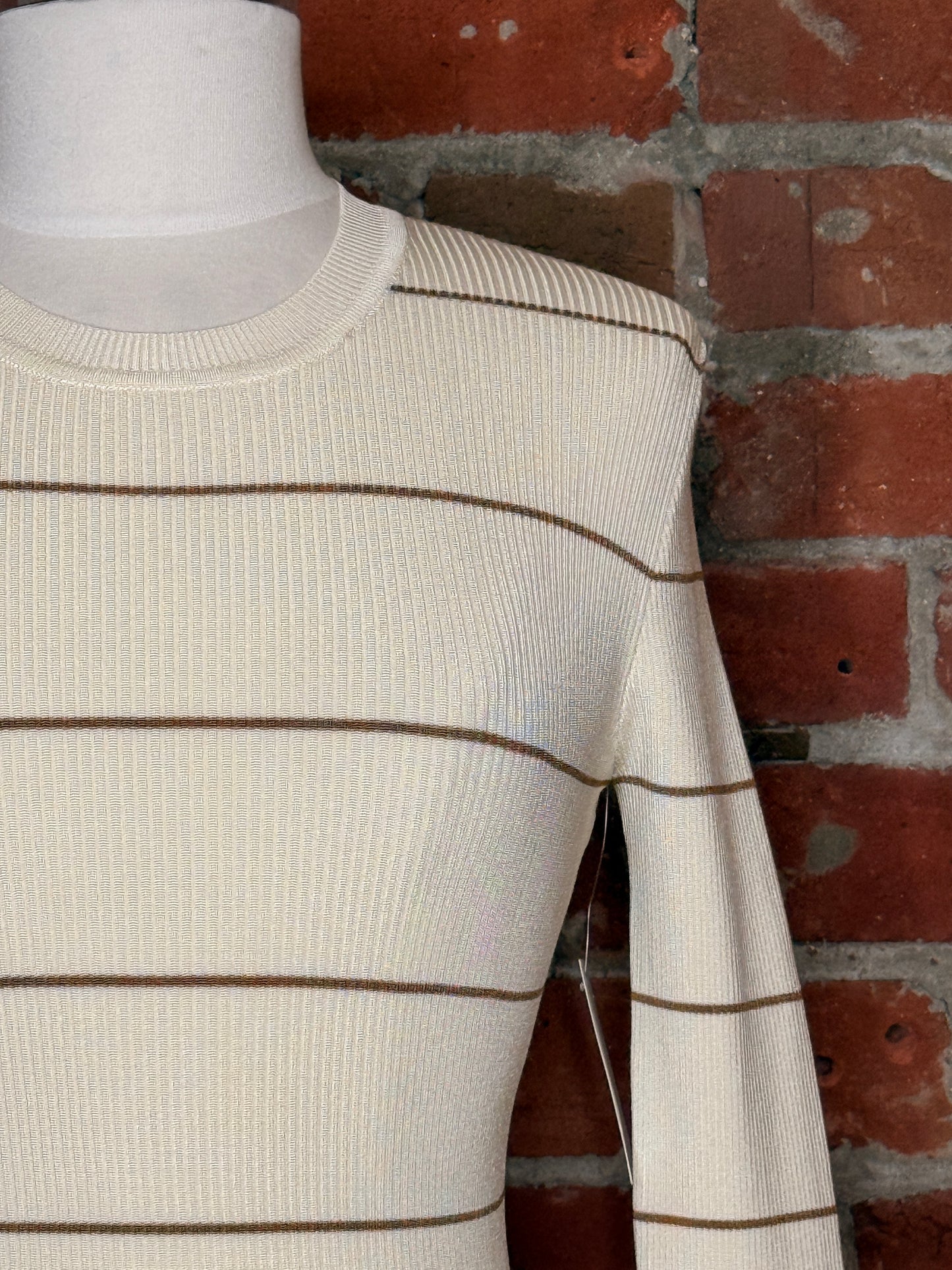 Frame Striped Rib Crew Top | SZ XS