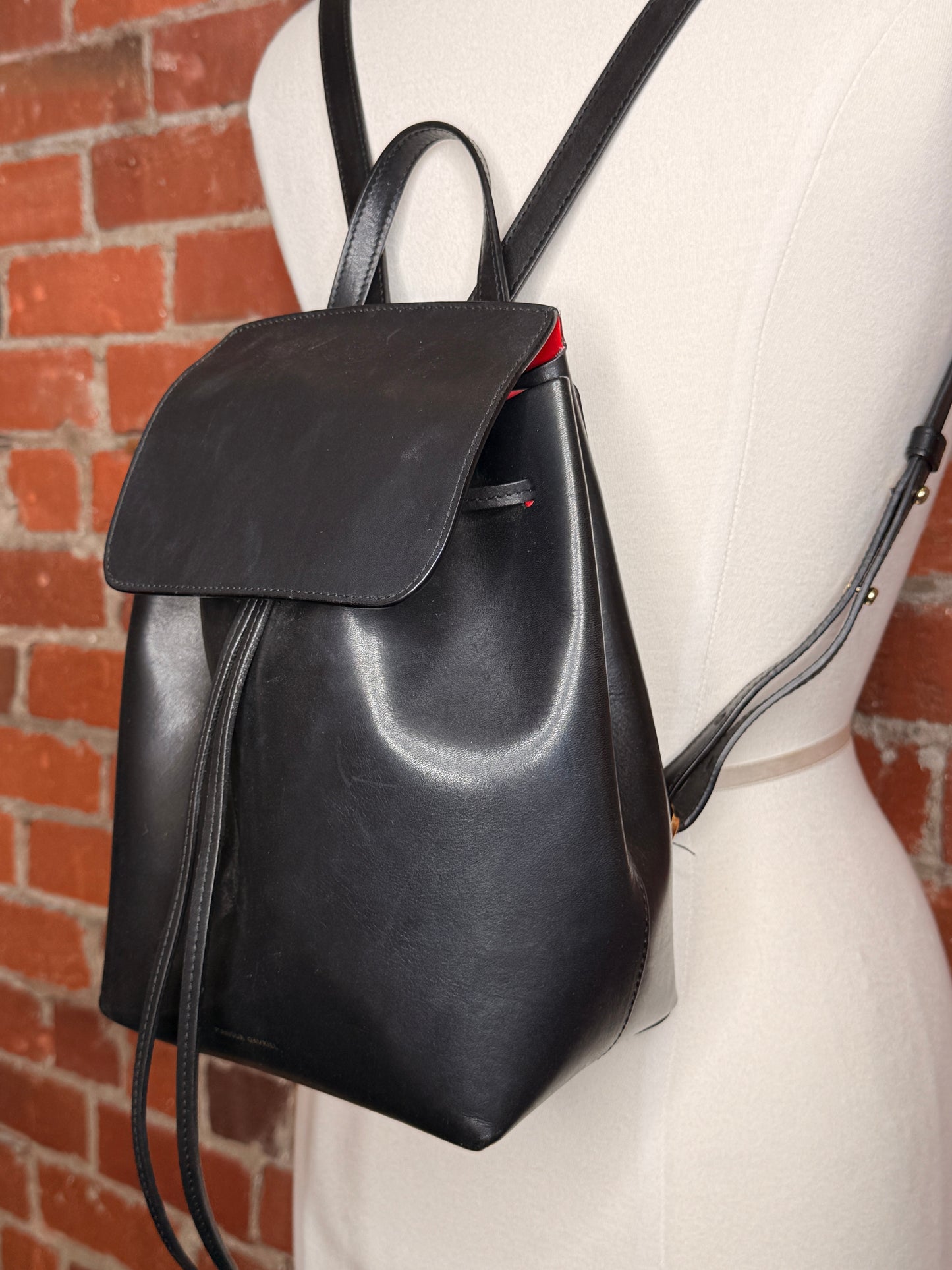 Mansur Gavriel Black Leather Backpack