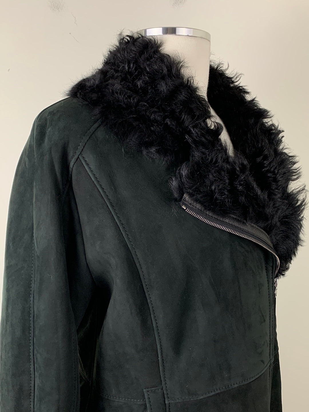 Christ Black Shearling Jacket | SZ 16 | NWT