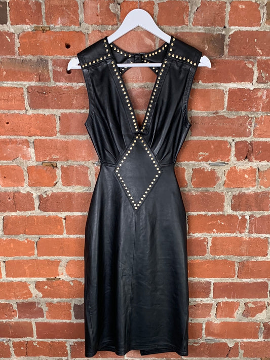 All Saints Syla Leather Studded Dress | SZ 2