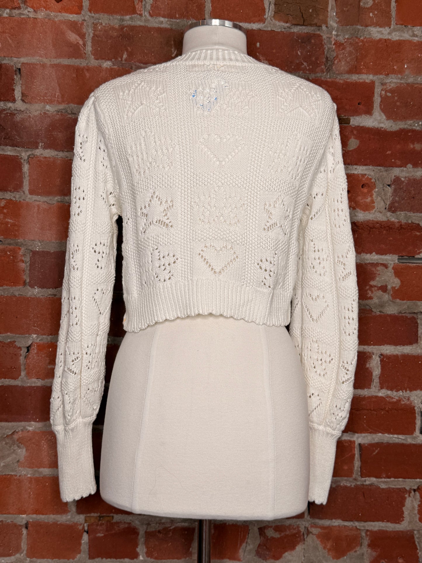 LoveShackFancy Lata Cropped Cardigan | SZ S