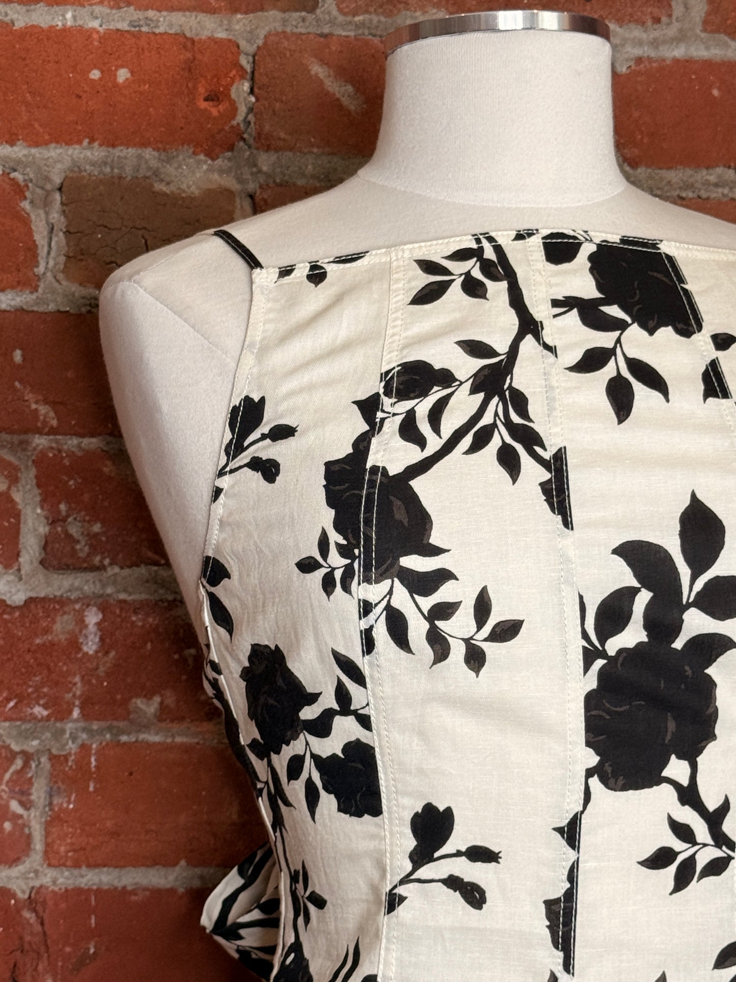 NWT Self Portrait Floral Print Linen Midi Dress | SZ 2