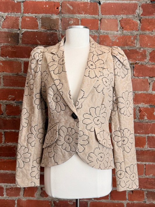 Smythe Pouf One Button Jacquard Blazer | SZ 12