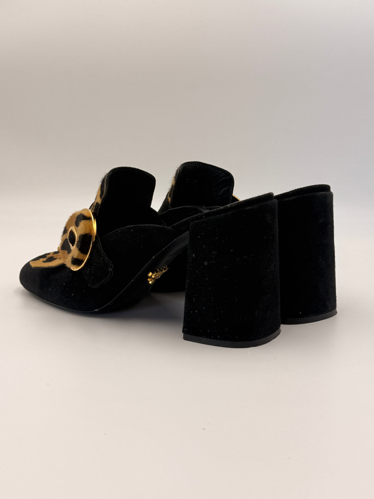 Prada Suede Leopard Fringe Mule | SZ 39