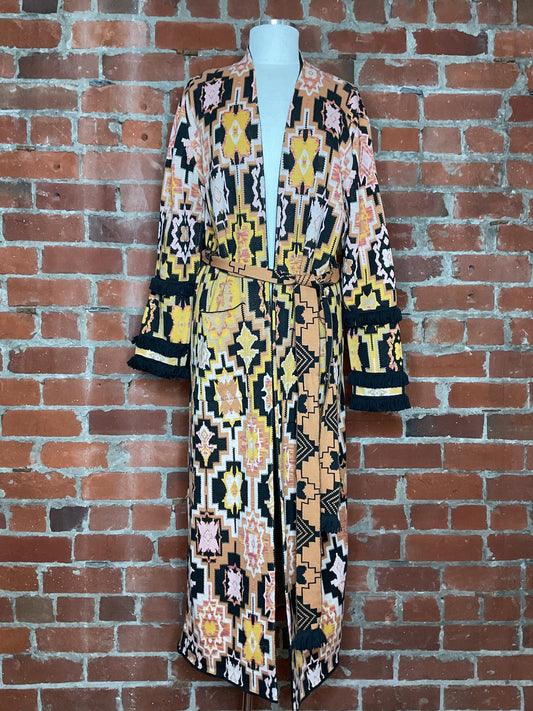 Hayley Menzies Magic Mosaic-Jacquard Cotton Duster | SZ L