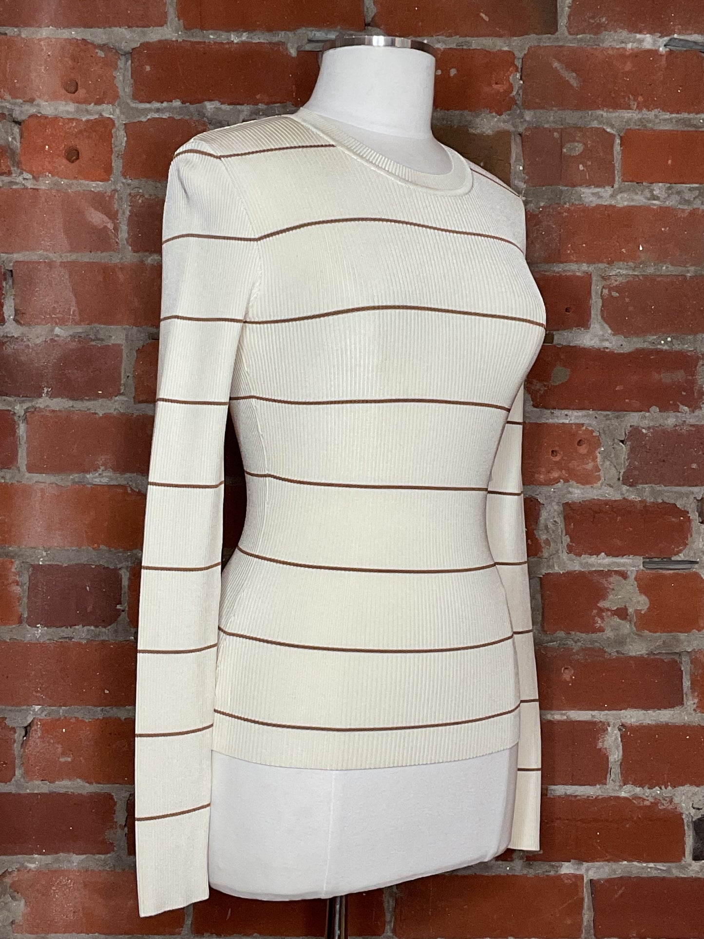 Frame Striped Rib Crew Top | SZ XS