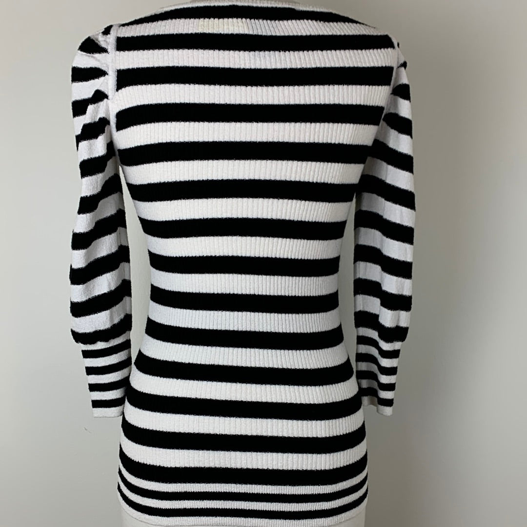 Smythe Striped Puff Sleeve Top | SZ L