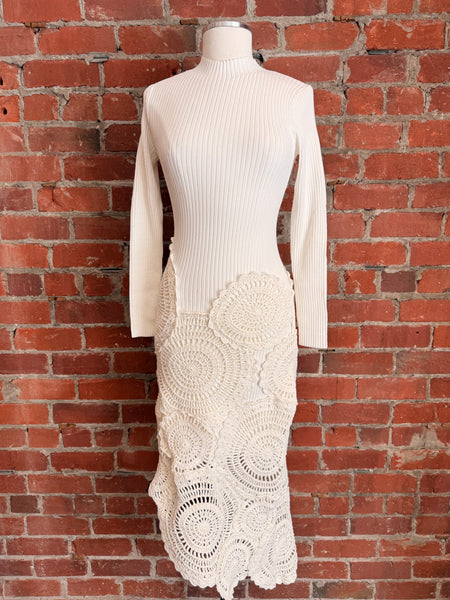 aje mosaic crochet midi dress Aje Mosaic Crochet Midi Dress