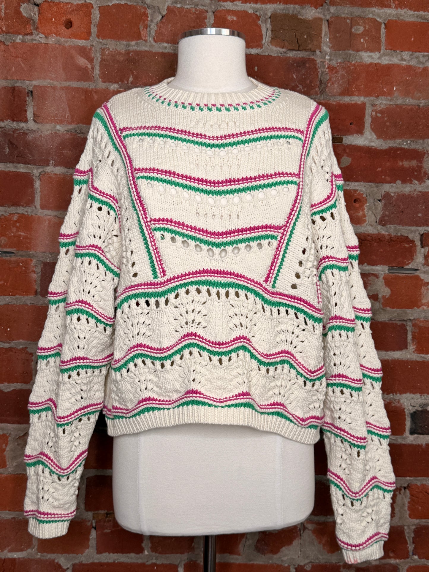 BA&SH Hicham Striped Cotton Sweater | SZ S